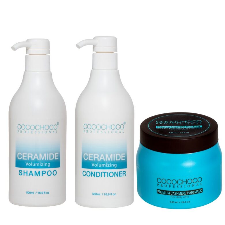 COCOCHOCO CERAMIDE ŠAMPŪNS un KONDICIONIERIS MATU APJOMAM 500ML + COCOCHOCO CASHMERE matu maska 500ML